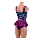 2PC Lace Up Suspender Romper with Ruffle Rump & Tube Top Set - Coquetry Clothing