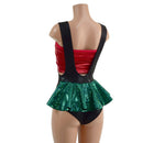 2PC Lace Up Suspender Romper with Ruffle Rump & Tube Top Set - Coquetry Clothing