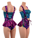 2PC Lace Up Suspender Romper with Ruffle Rump & Tube Top Set - Coquetry Clothing