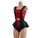 2PC Lace Up Suspender Romper with Ruffle Rump & Tube Top Set - Coquetry Clothing