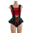 2PC Lace Up Suspender Romper with Ruffle Rump & Tube Top Set - Coquetry Clothing