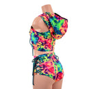 2PC Lace Up Top and Siren Shorts Set - Coquetry Clothing