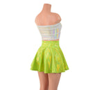 2PC Lace Up Tube Top and 15" Circle Cut Skirt Set - Coquetry Clothing