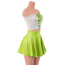2PC Lace Up Tube Top and 15" Circle Cut Skirt Set - Coquetry Clothing