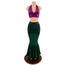 2PC Mermaid Skirt & Fuchsia Halter Set - Coquetry Clothing