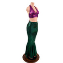 2PC Mermaid Skirt & Fuchsia Halter Set - Coquetry Clothing