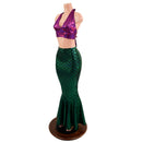 2PC Mermaid Skirt & Fuchsia Halter Set - Coquetry Clothing