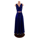 2PC Midi Starlette Bralette & Breakaway Maxi Skirt Set in Blue Sparkly Jewel - Coquetry Clothing