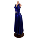 2PC Midi Starlette Bralette & Breakaway Maxi Skirt Set in Blue Sparkly Jewel - Coquetry Clothing