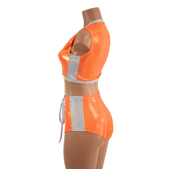 2PC Side Panel Top and Lace Up Set - Coquetry Clothing