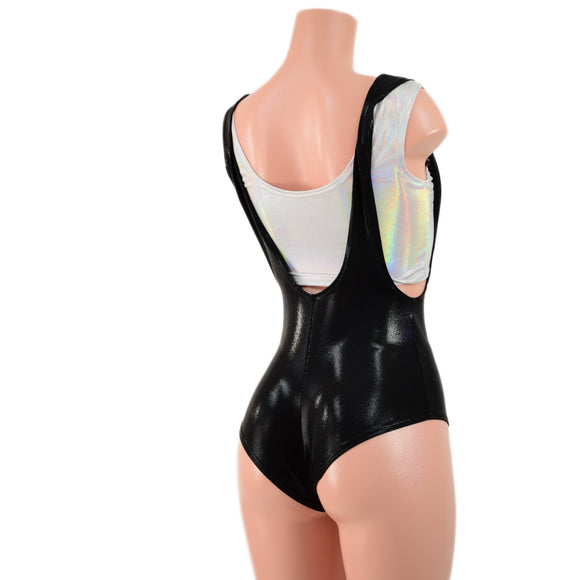 2PC Suspender Romper and Laceup Mini Crop Tank Set - Coquetry Clothing
