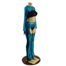 2PC Turquoise Fringe Bolero and Bootcut Chaps Set (Shorts and crop top sold separately) - Coquetry Clothing