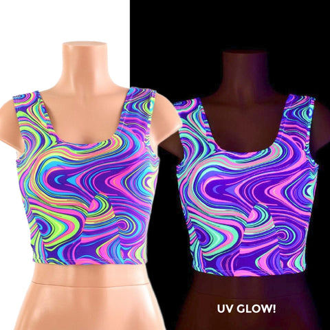 Neon Glow Worm Tank Crop READY to SHIP - Coquetry Clothing