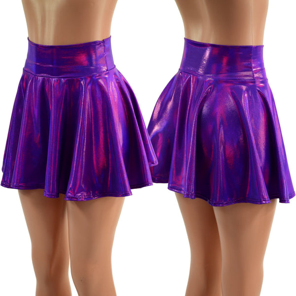 Grape Holographic Rave Mini Skirt - 1