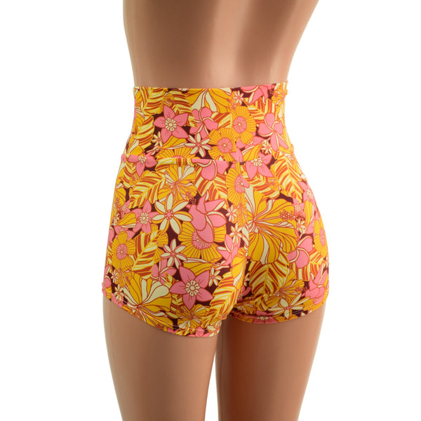 What The Floral High Waist Shorts - 2