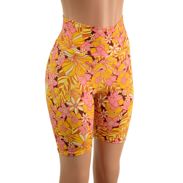 What The Floral High Waist Bike Shorts Ready To Ship - 1