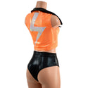 Zippered Crop Vest with Bolts and Showtime Collar and Brazilian Shorts Set - 8