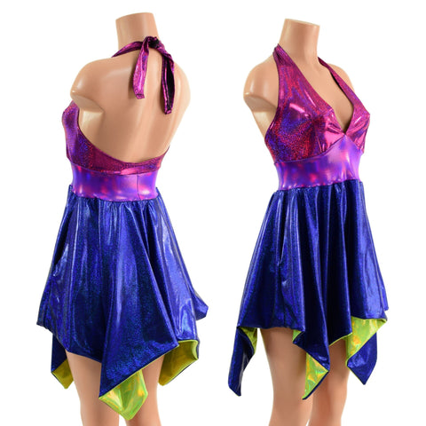 Holographic Tink Halter Dress with POCKETS - Coquetry Clothing
