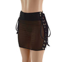 Mesh Bodycon Skirt with Laceup Hips - 6