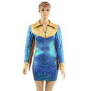 Rodeo Mini Dress with Side Panels, Fringe, Snap Cuffs and Yoke Collar - Coquetry Clothing