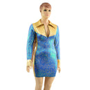 Rodeo Mini Dress with Side Panels, Fringe, Snap Cuffs and Yoke Collar - Coquetry Clothing