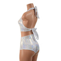 Tie Back Halter and High Waist Siren Shorts Set - 4