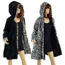 Double Minky Reversible A Line Coat - Coquetry Clothing