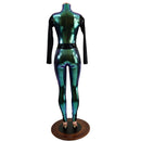 Scarab Catsuit with Black Mystique Side Panels, Long Sleeves and V Front - Coquetry Clothing