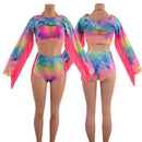3PC Bolero Fringe Set with Siren Shorts and Starlette Bralette - Coquetry Clothing