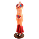 3PC Chaps, Zippered Crop Vest, and Siren Shorts Set - Coquetry Clothing