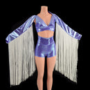 3pc Fringe and Flowers Set in Lavender Ice - Coquetry Clothing