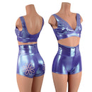 3pc Fringe and Flowers Set in Lavender Ice - Coquetry Clothing