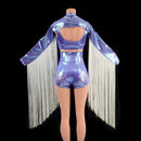 3pc Fringe and Flowers Set in Lavender Ice - Coquetry Clothing