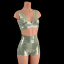 3pc Fringe and Flowers Set in Platinum - Coquetry Clothing
