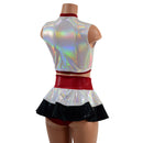 3PC Keyhole Crop, Double Ruffle Mini Skirt, and Cheeky Booty Shorts Set - Coquetry Clothing