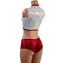 3PC Keyhole Crop, Double Ruffle Mini Skirt, and Cheeky Booty Shorts Set - Coquetry Clothing