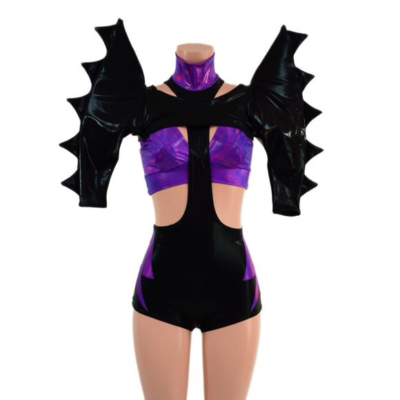 3PC UFO Suit with Bolt Applique and Mega Shoulder Bolero Set - Coquetry Clothing