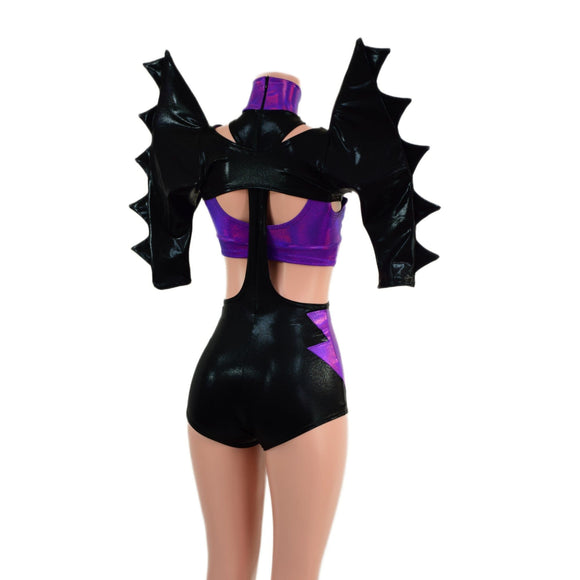 3PC UFO Suit with Bolt Applique and Mega Shoulder Bolero Set - Coquetry Clothing