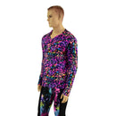 Mens Long Sleeve Rainbow Leopard Shirt - Coquetry Clothing