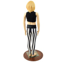 Kids Black and White Striped Leggings with Black Mystique Waistband - 3