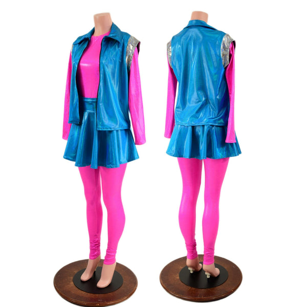21st Century Girl 4PC Set with Leggings, Top, Skirt and Vest - 1