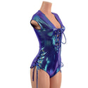 Lace Up Plunging V Romper - 3