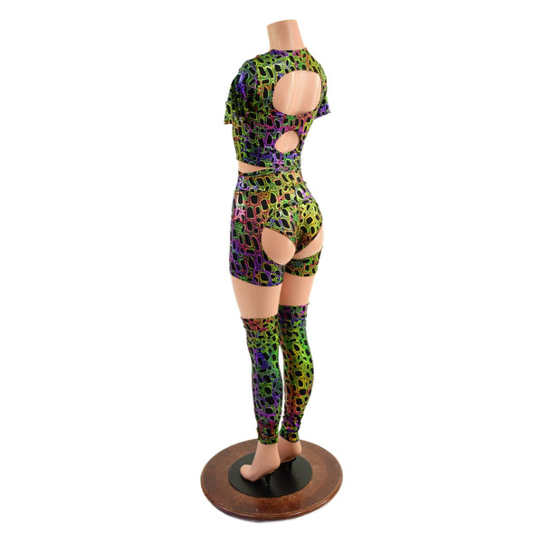 Poisonous Print Nirvana Set with Thigh High Leg Warmers - 4