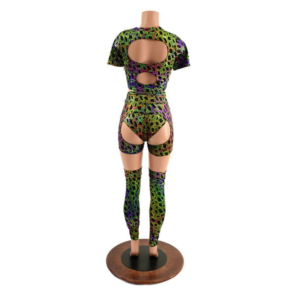 Poisonous Print Nirvana Set with Thigh High Leg Warmers - 5
