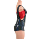 Black Holographic Suspender Overall Romper with Boy Cut Leg (top sold separately) - Coquetry Clothing