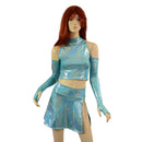 4PC Arm Warmers, Crop Top & Victory Skirt Set in Seafoam - Coquetry Clothing