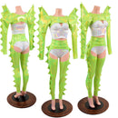 4PC Bolero, Chaps, Starlette and Sirens set with Spikes - Coquetry Clothing