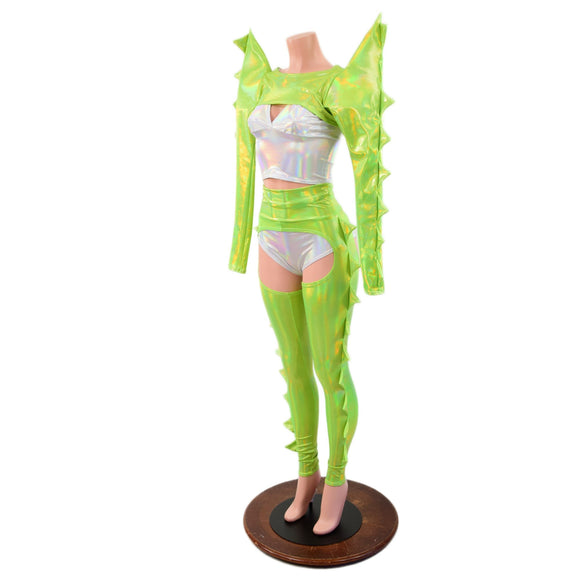 4PC Bolero, Chaps, Starlette and Sirens set with Spikes - Coquetry Clothing
