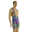 Mens Muscle Cut Y Back Singlet in Glow Worm - 3