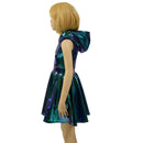 Girls Sleeveless Hooded Skater Dress in Scarab - Coquetry Clothing